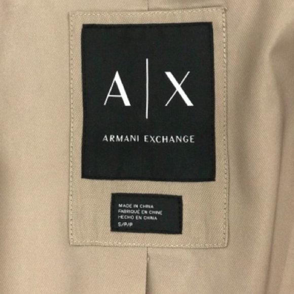 Armani Exchange Long Trench Coat in Beige - Picture 5 of 6